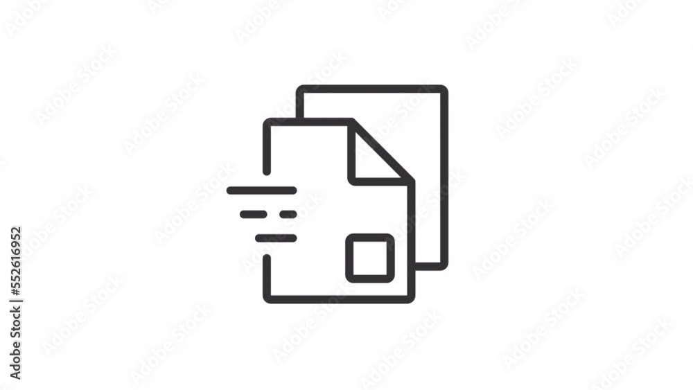 Animated Documents Linear Icon Sharing Files On Internet Send By E