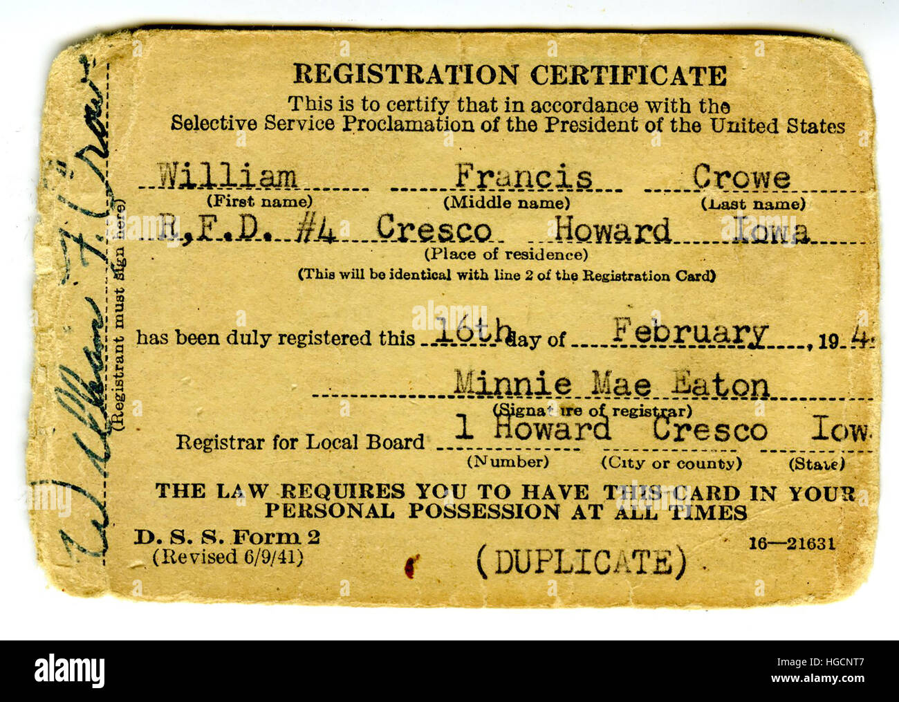 Draft Registration Card 1969 A Selective Service Draft Re Flickr