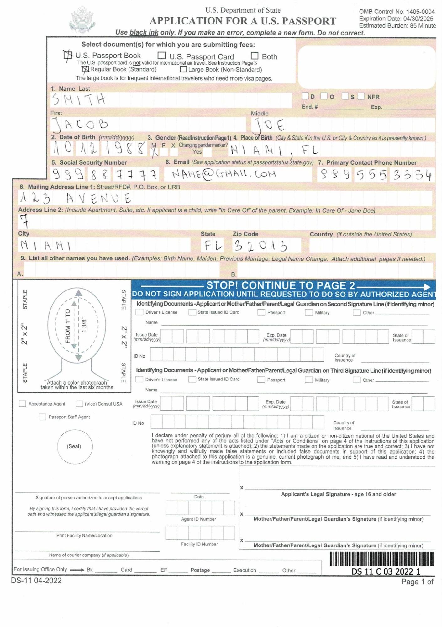 Ds 11 Form For Us Passport First Time And Renewal Applicants Onshorekare