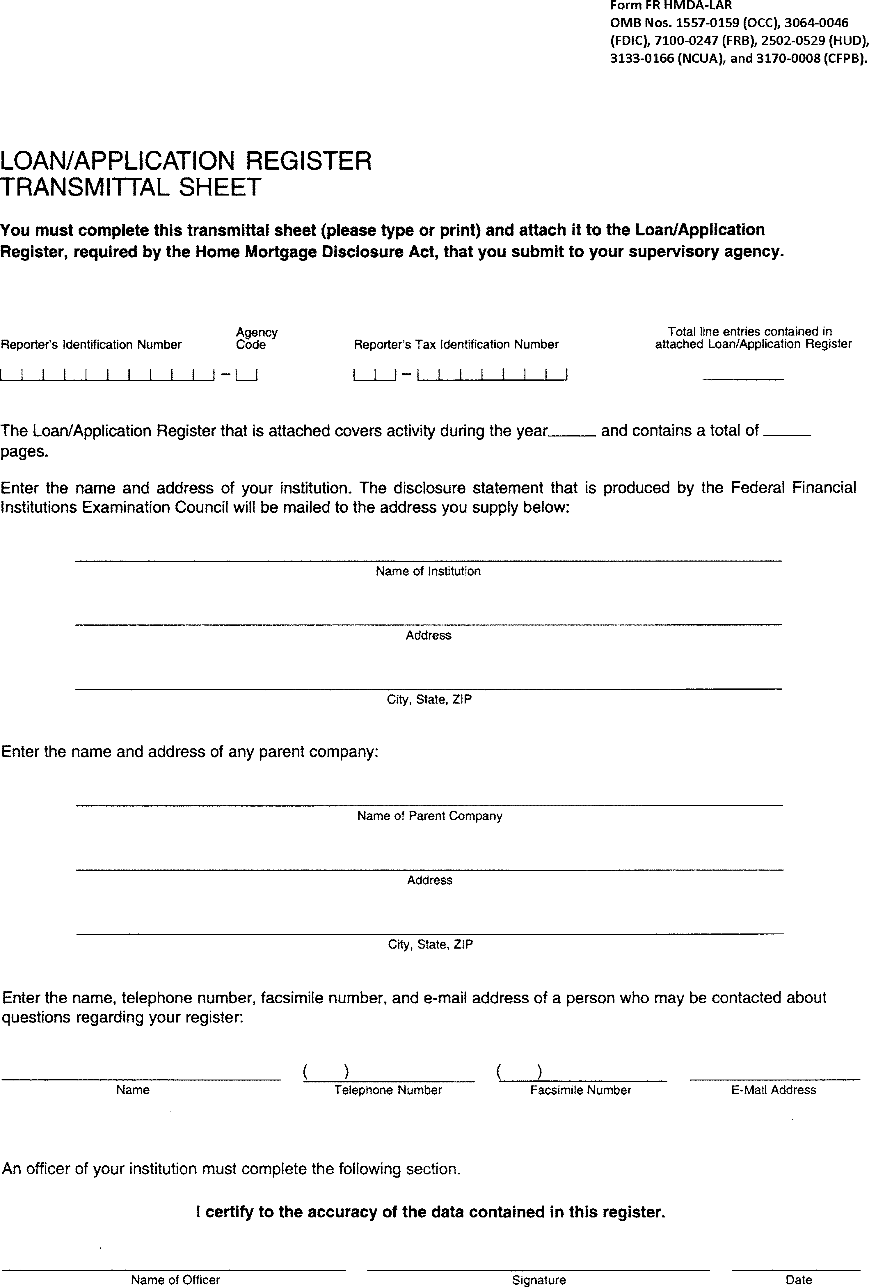 Federal Register Home Mortgage Disclosure Regulation C