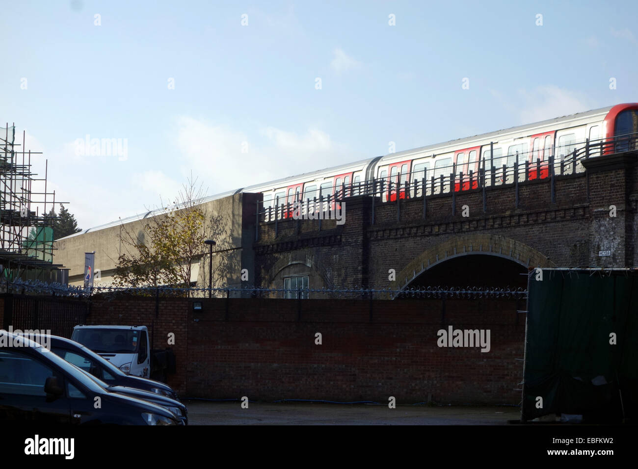 London S W11 Latimer Road Tube Station With Trains Running Overground