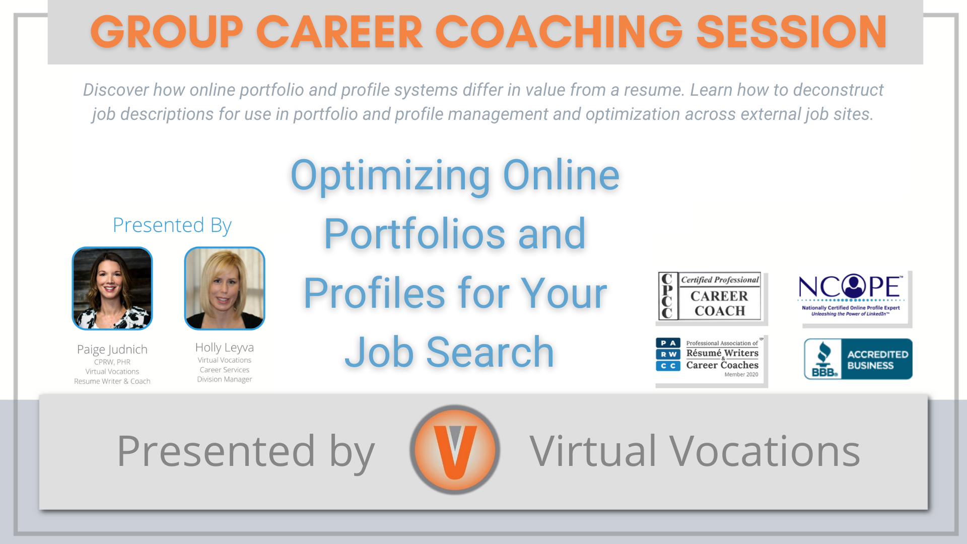 Optimizing Online Portfolios And Profiles For Your Job Search Virtual