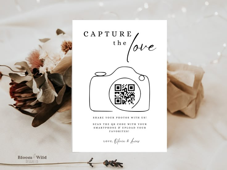 Qr Code For Photo Sharing Wedding Capture The Love Qr Code Etsy