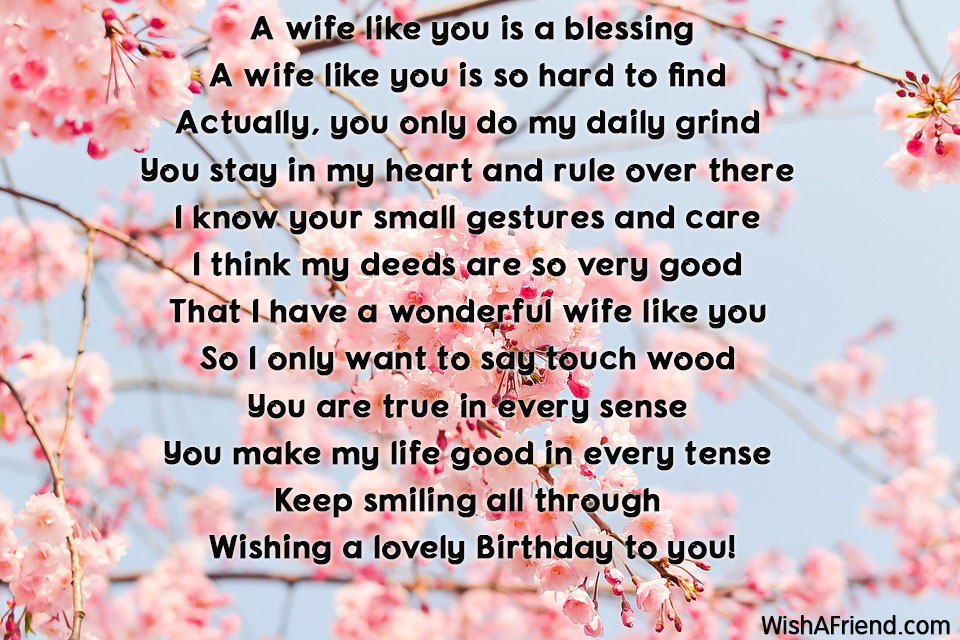 Romantic Birthday Poem For Wife Wife Birthday Poem