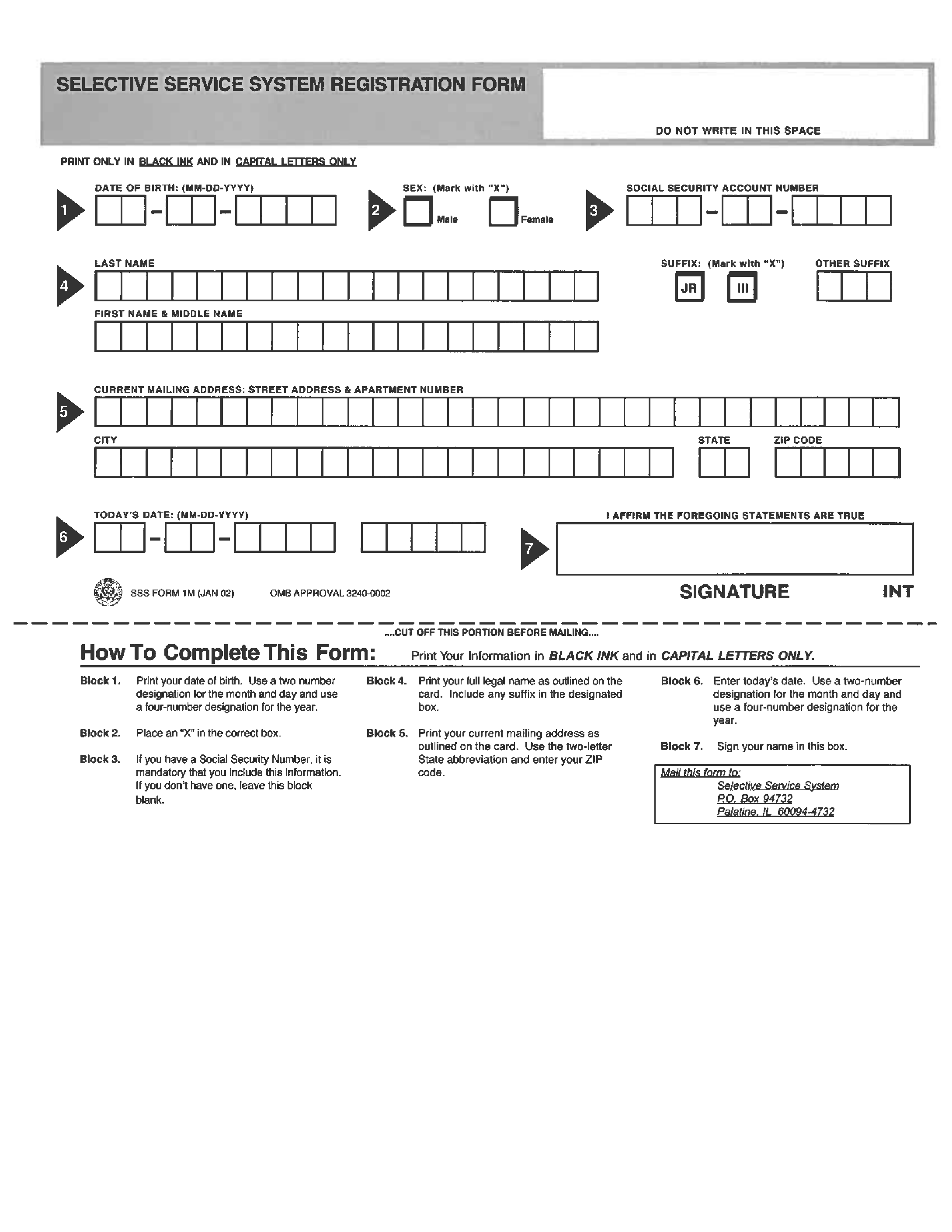 Selective Service Registration Form 2 Free Templates In Pdf Word