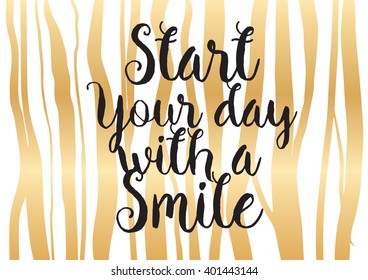 Start Your Day Smile Inspirational Inscription Stock Vector Royalty