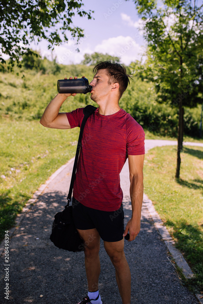 Young Nude Male Fitness Model Posing Outdoor Stock Photo Adobe Stock